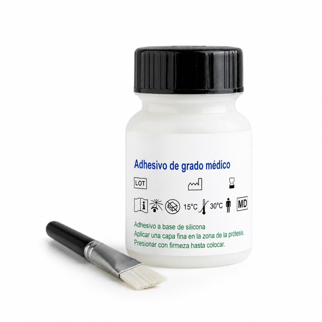 Adhesivo de grado médico para prótesis con pincel aplicador