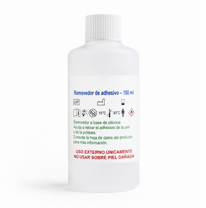 Removedor de adhesivo para prótesis de silicona, producto del Centro de Anaplastología